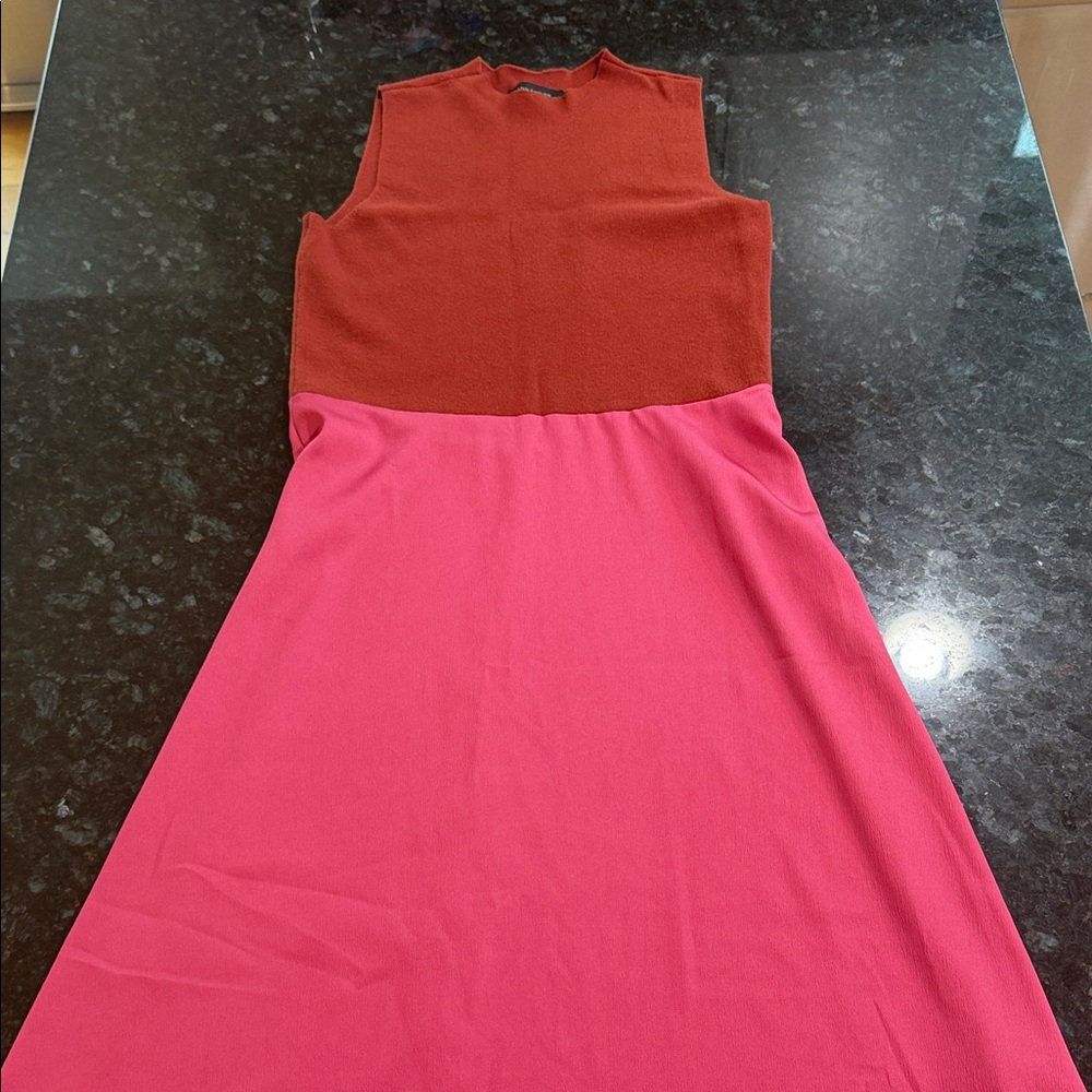 Ann Taylor Sleeveless Midi Dress - Red and Pink - Picture 2 of 8
